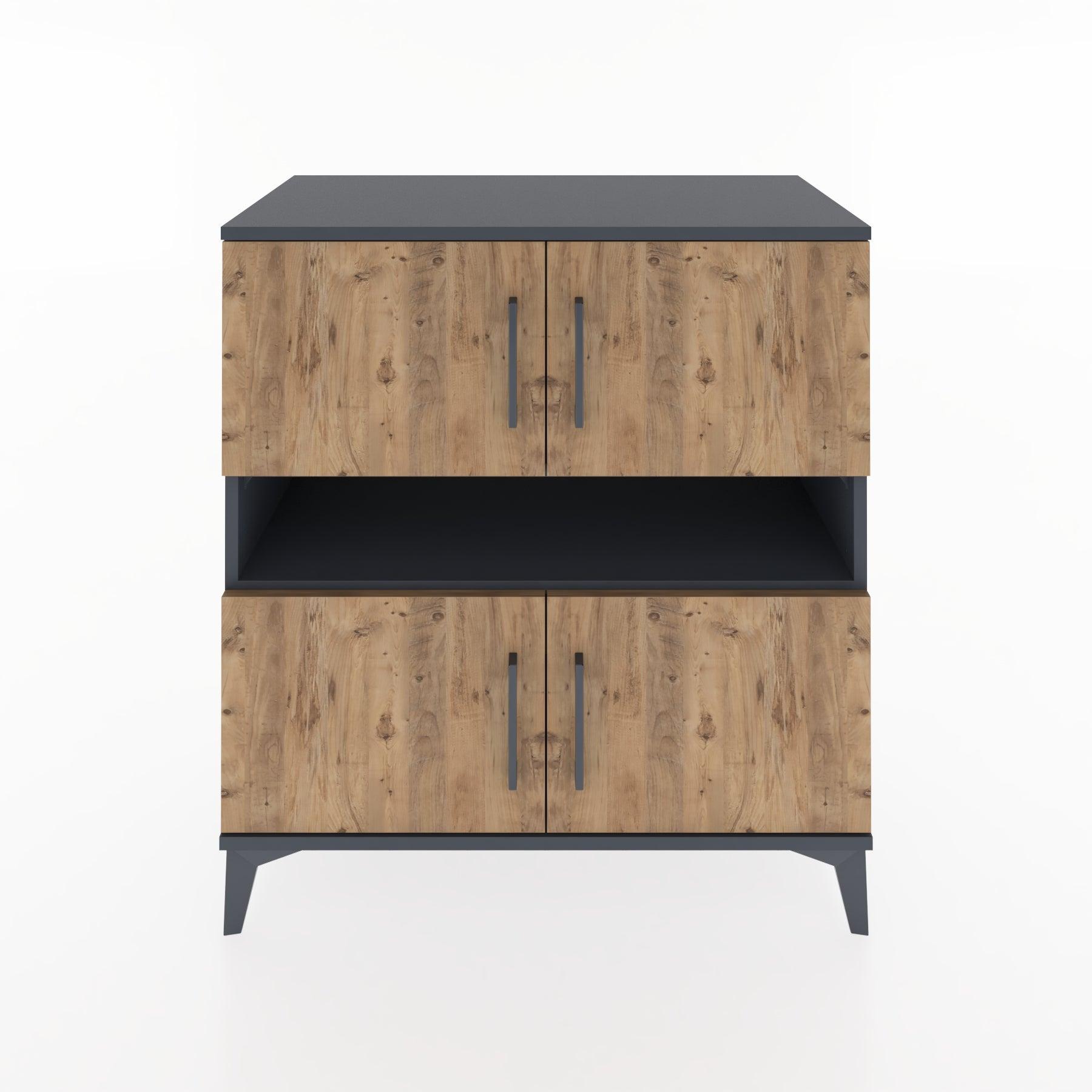 Woodntry Modular Dresser Anthracite 88x44x84 cm with Cover and Shelf KR104-2