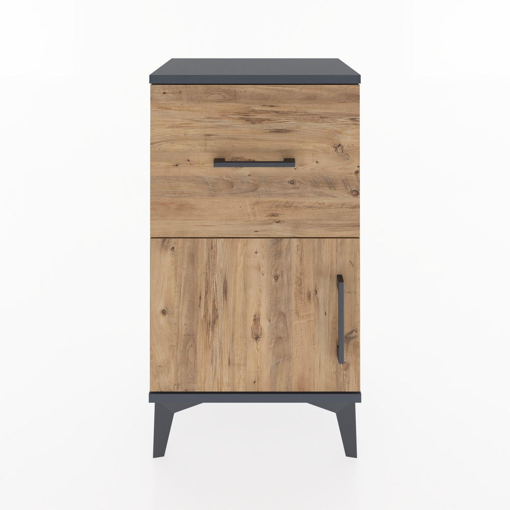 Woodntry Modüler Komodin Çekmece ve Kapaklı V1 44x30x68 cm Antrasit - Woodntry