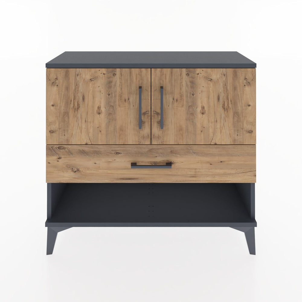 Woodntry Modüler Şifonyer Kapak ve Çekmeceli V4 88x30x68 cm Antrasit - Woodntry