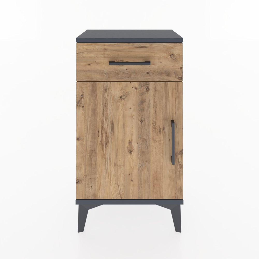 Woodntry Modüler Komodin Çekmece ve Kapaklı V4 44x30x68 cm Antrasit - Woodntry