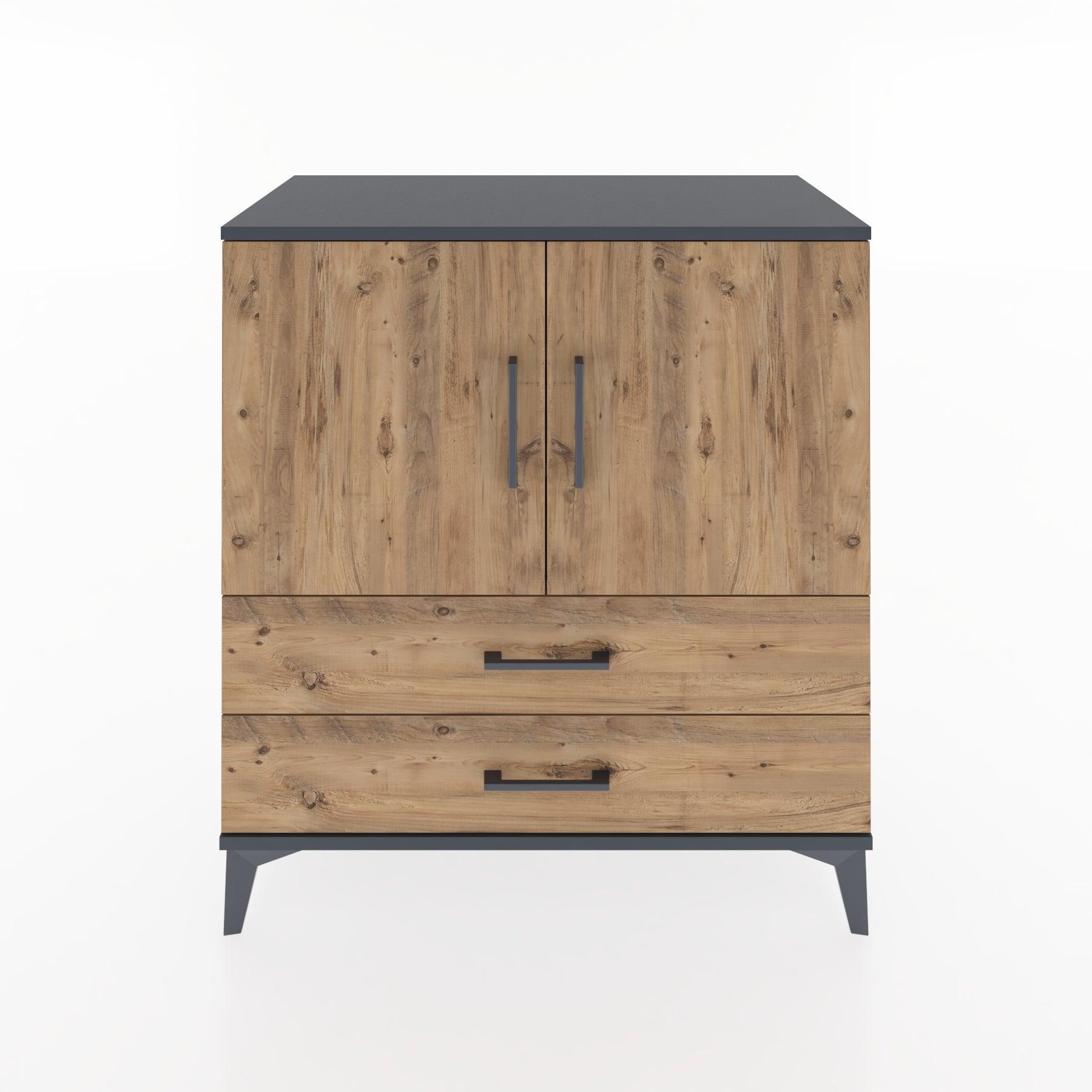 Woodntry Modular Dresser Anthracite 88x44x84 cm with Cover and Drawer KC22-2