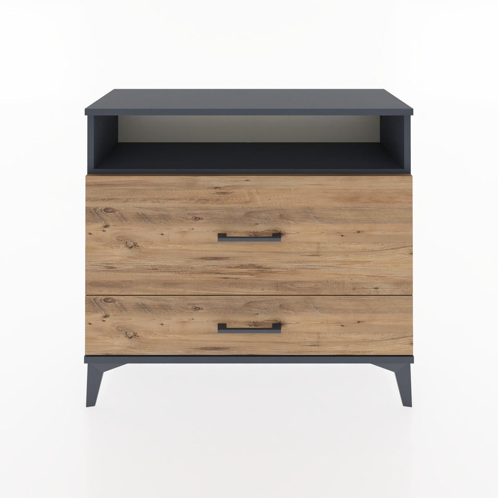 Woodntry Modüler Şifonyer İki Çekmeceli V7 88x30x68 cm Antrasit - Woodntry