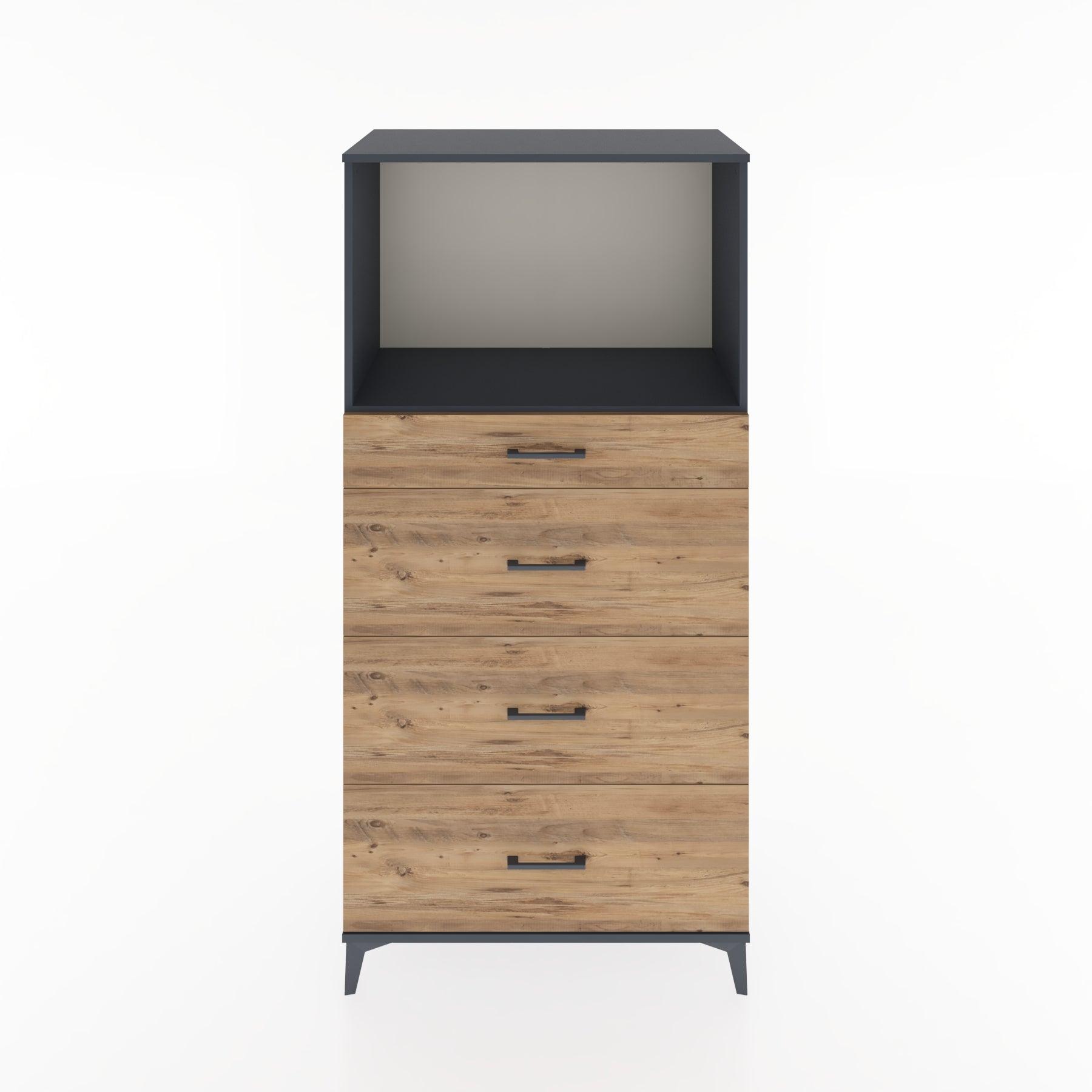 Woodntry Modular Cabinet Anthracite 88x44x170 cm with Drawers and Shelves CR51-2
