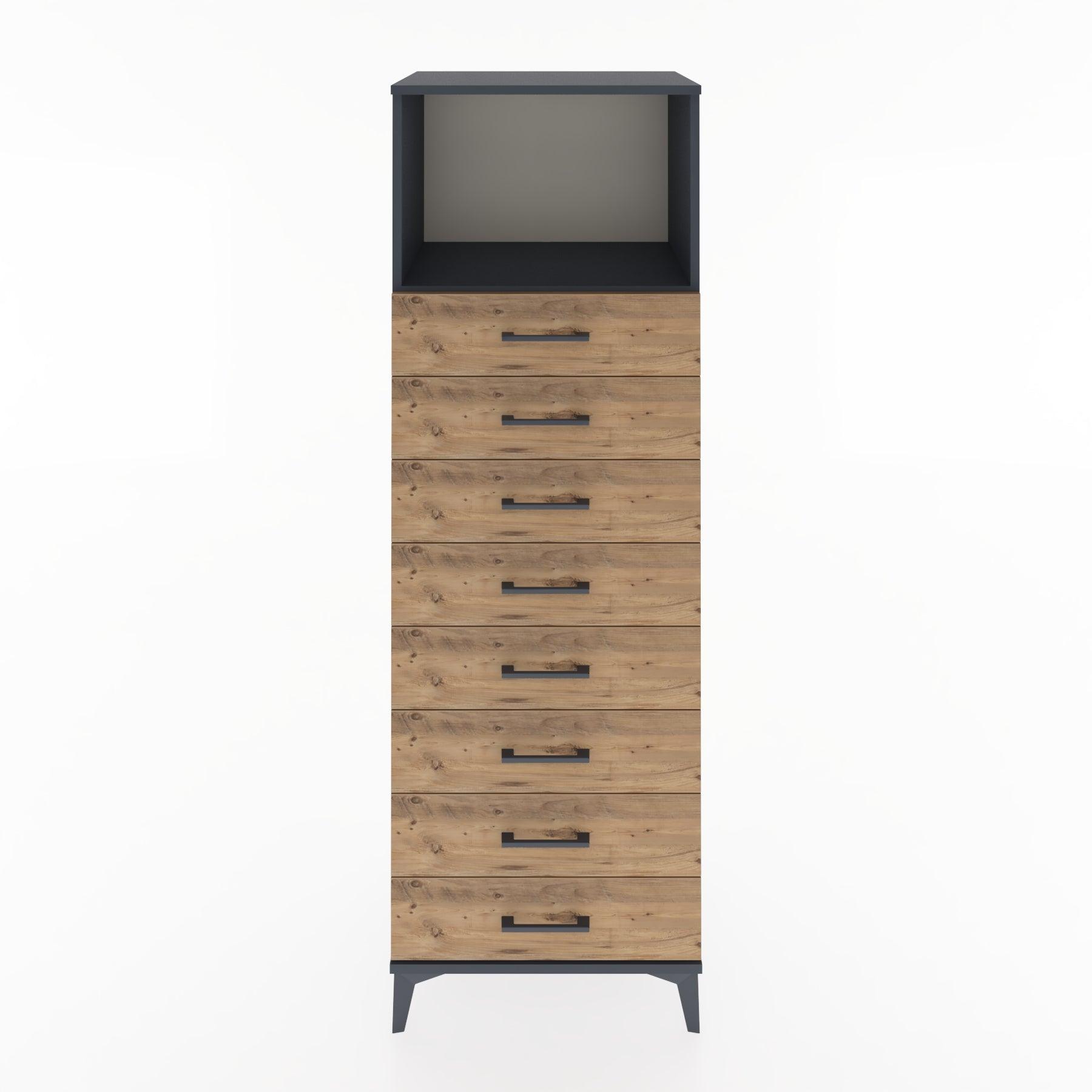 Woodntry Modular Cabinet Anthracite 60x44x170 cm with Drawers and Shelves CR32-2