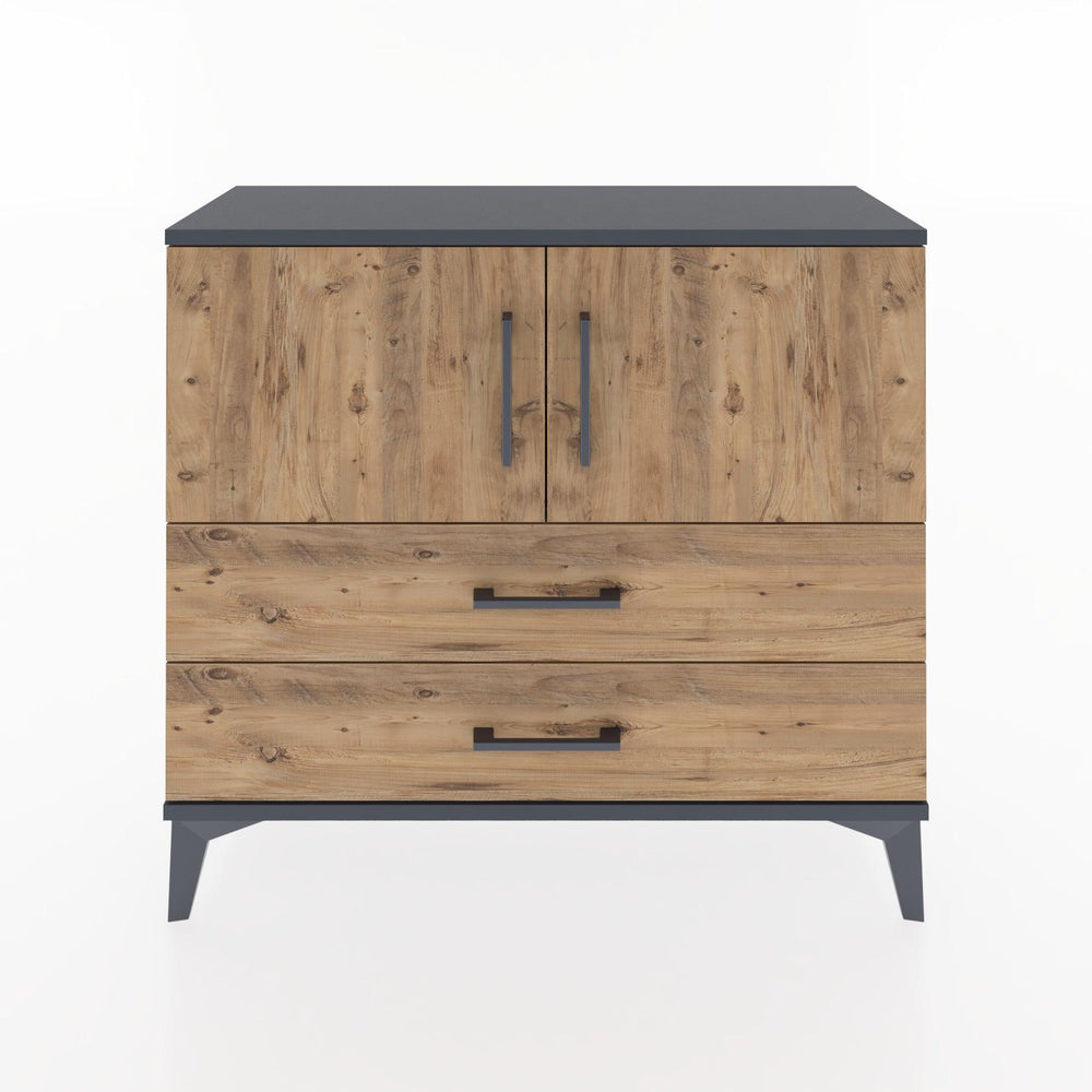 Woodntry Modüler Şifonyer Kapak ve Çekmeceli T1 88x30x94 cm Antrasit - Woodntry