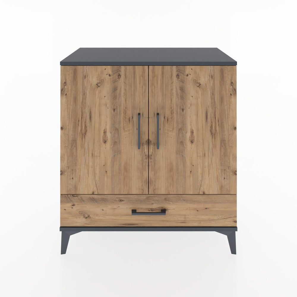 Woodntry Modüler Şifonyer Antrasit 88x44x84 cm Kapaklı ve Çekmeceli KC70-2