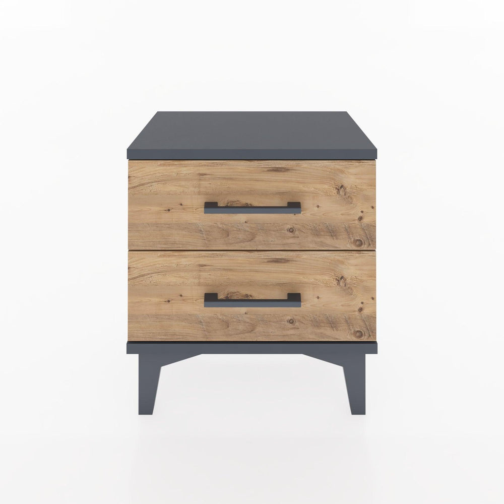 Woodntry Modüler Komodin İki Çekmeceli 44x30x36 cm Antrasit - Woodntry