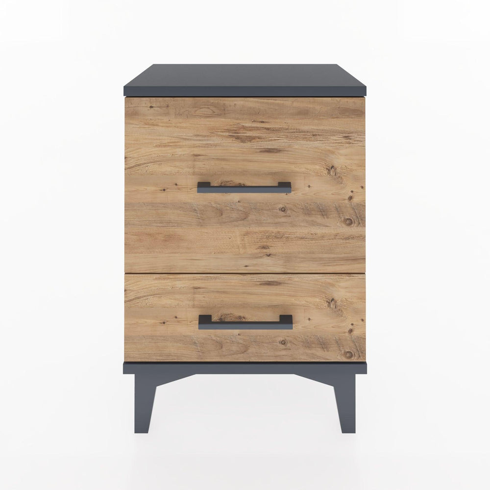 Woodntry Modüler Komodin Büyük ve Küçük Çekmece 44x30x52 cm Antrasit - Woodntry