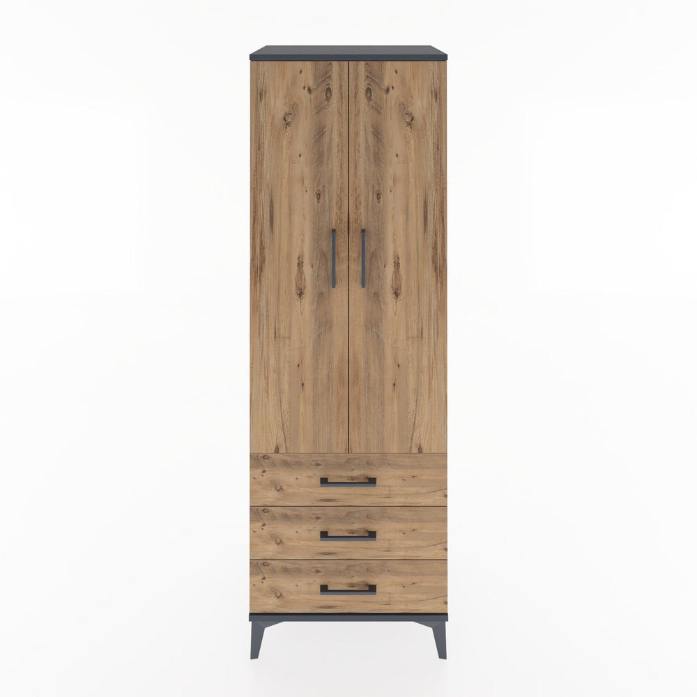 Woodntry Modular Cabinet Anthracite 60x44x170 cm with Doors and Drawers KC6-2