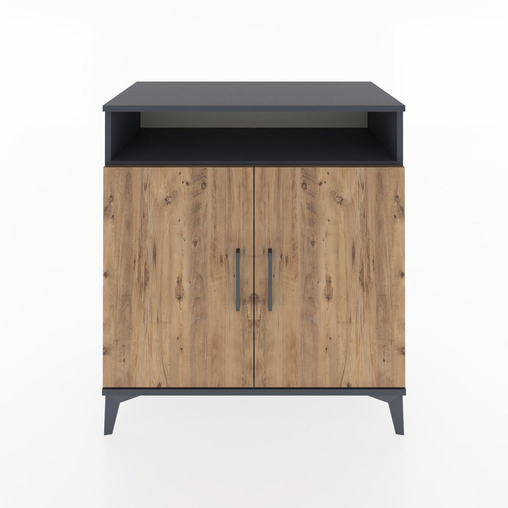 Woodntry Modüler Şifonyer Antrasit 88x44x84 cm Kapaklı ve Raflı KR83-2