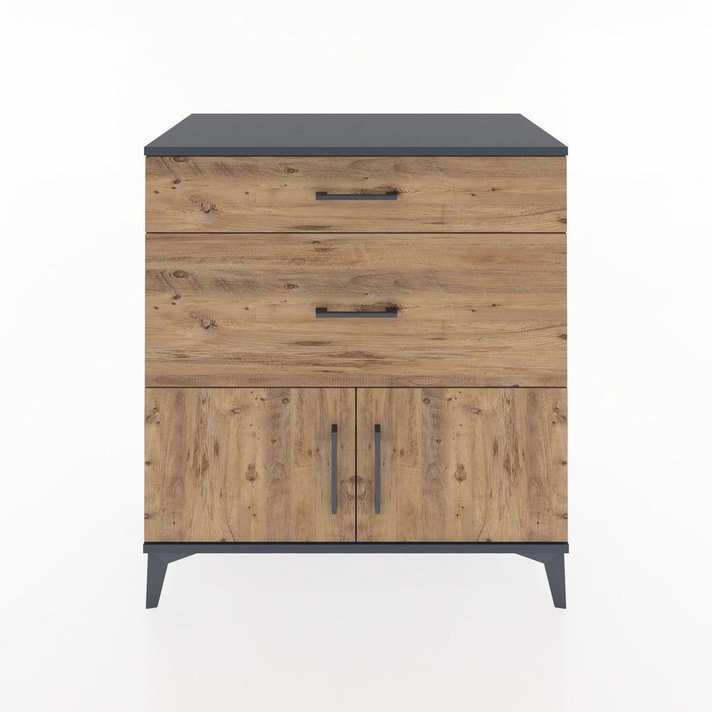Woodntry Modular Dresser Anthracite 88x44x84 cm with Cover and Drawer KC116-2