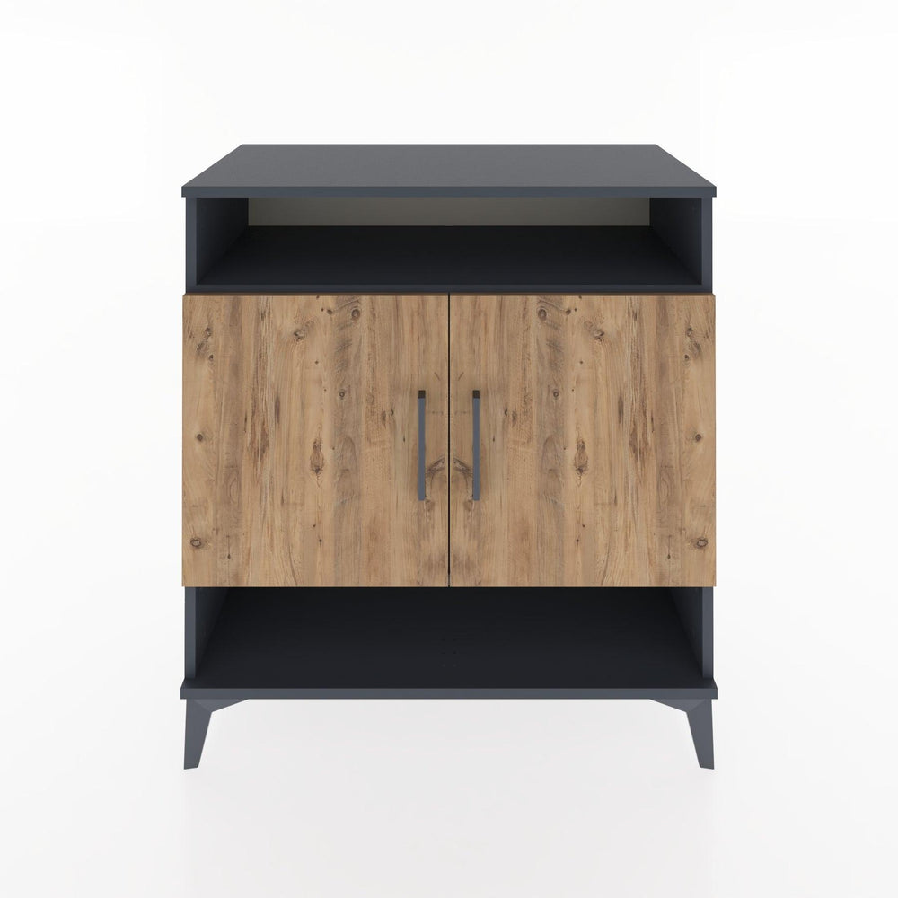 Woodntry Modüler Şifonyer Antrasit 88x44x84 cm Kapaklı ve Raflı KR69-2