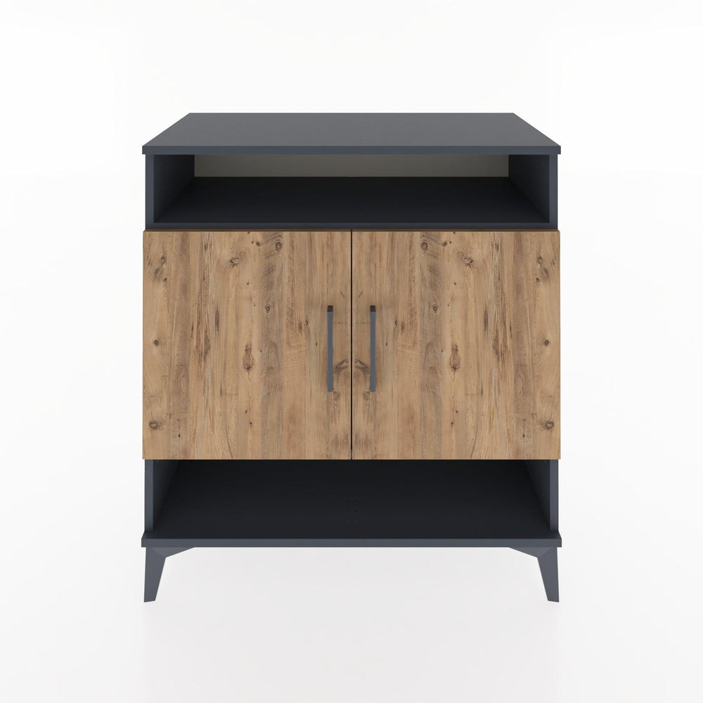 Woodntry Modüler Şifonyer Antrasit 88x44x84 cm Kapaklı ve Raflı KR68-2