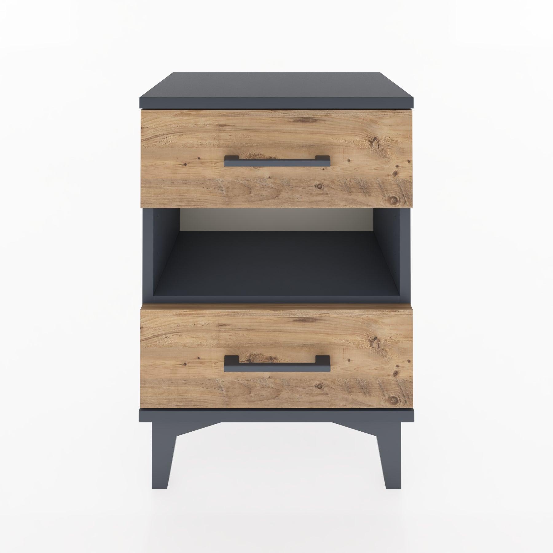 Woodntry Modüler Komodin Çekmece ve Raf 44x30x52 cm Antrasit - Woodntry