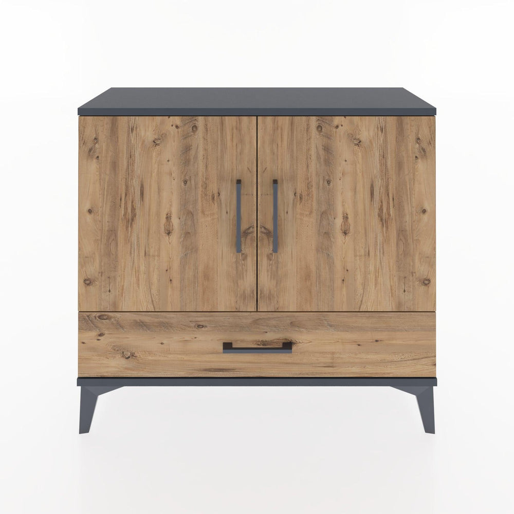 Woodntry Modüler Şifonyer Kapak ve Çekmeceli V1 88x30x68 cm Antrasit - Woodntry