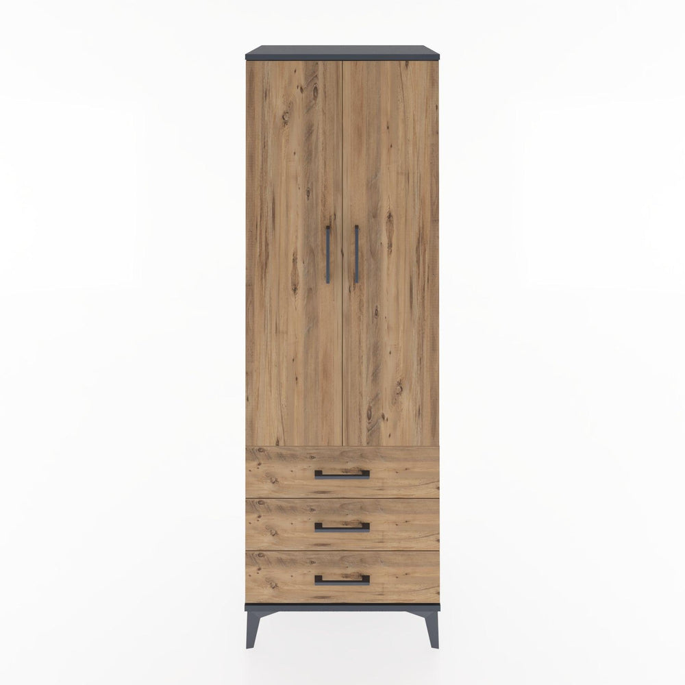 Woodntry Modular Cabinet Anthracite 60x44x170 cm with Doors and Drawers KC28-2