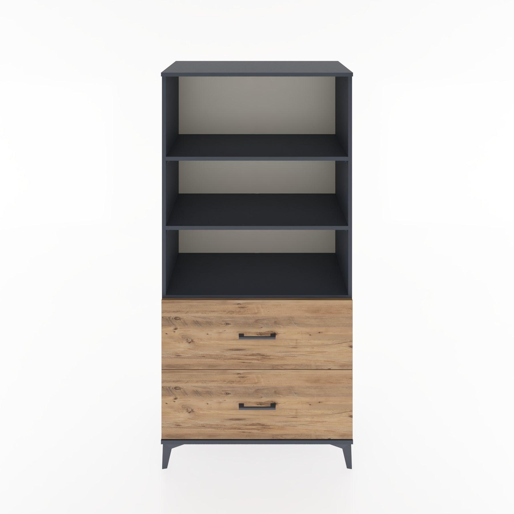 Woodntry Modular Cabinet Anthracite 88x44x170 cm with Drawers and Shelves CR49-2