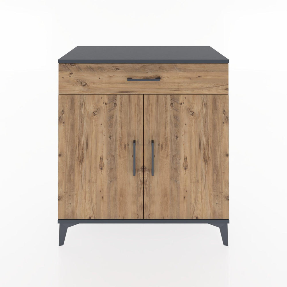 Woodntry Modüler Şifonyer Antrasit 88x44x84 cm Kapaklı ve Çekmeceli KC78-2