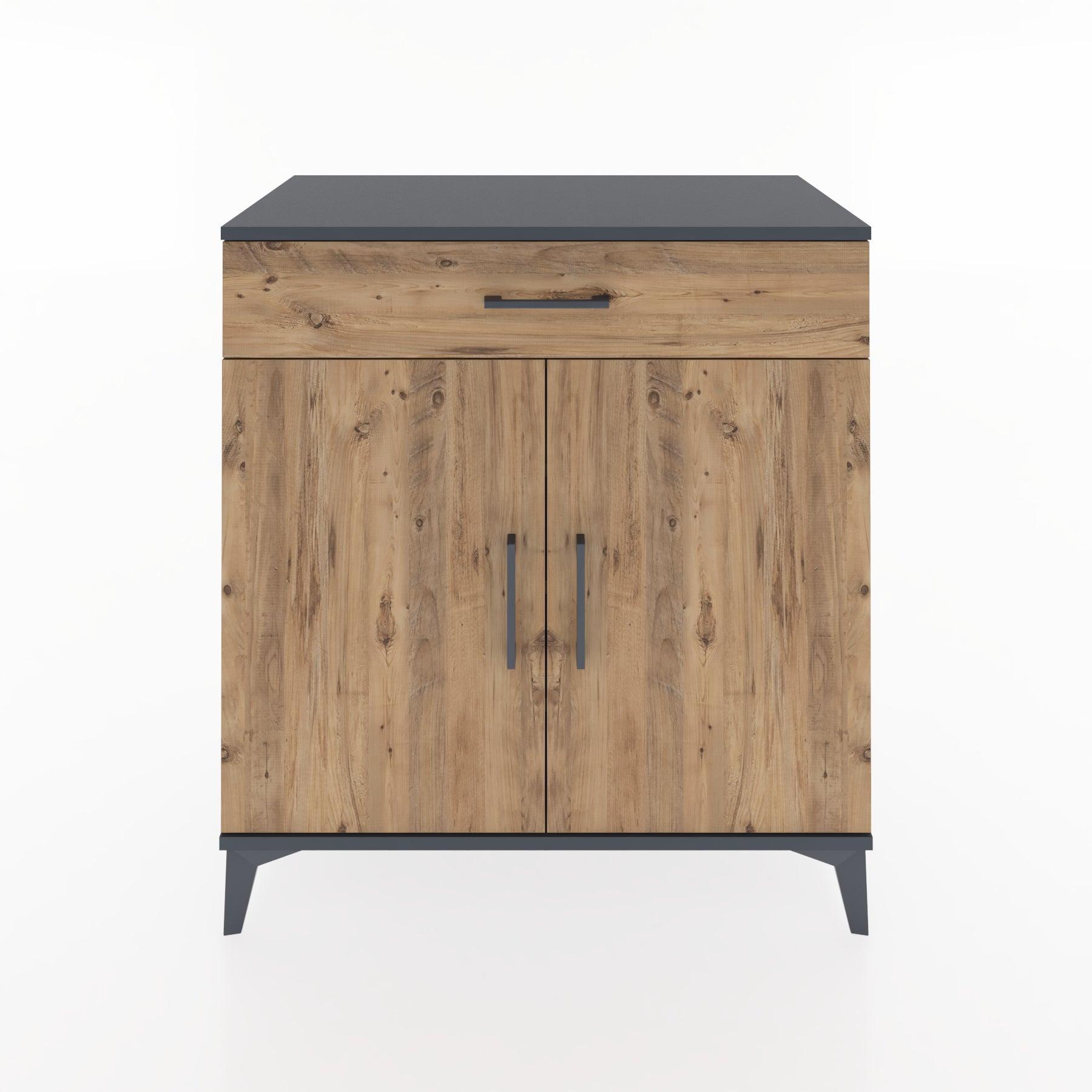 Woodntry Modular Dresser Anthracite 88x44x84 cm with Cover and Drawer KC78-2