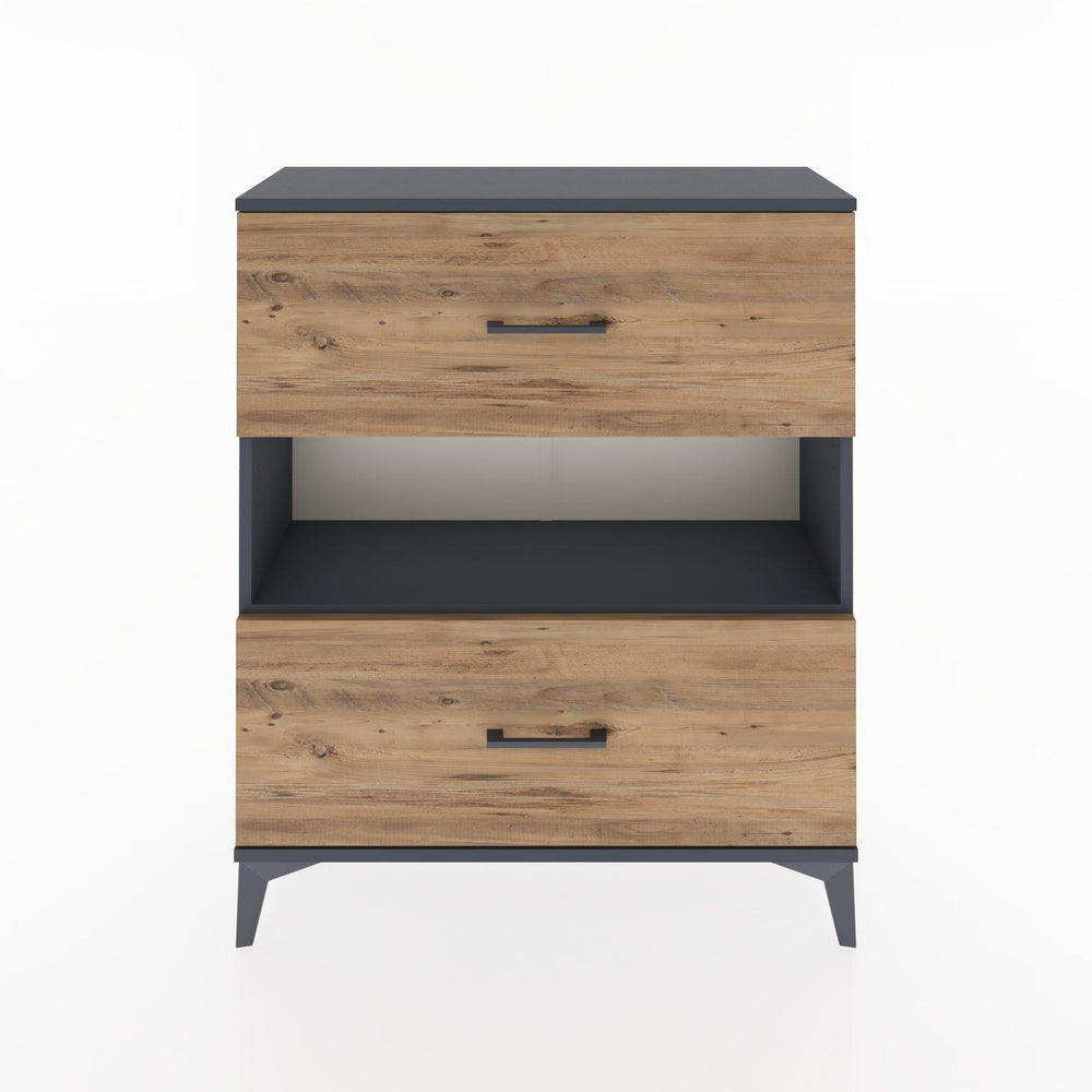 Woodntry Modular Dresser Anthracite 88x30x94 cm with Drawers and Shelves CR17-2