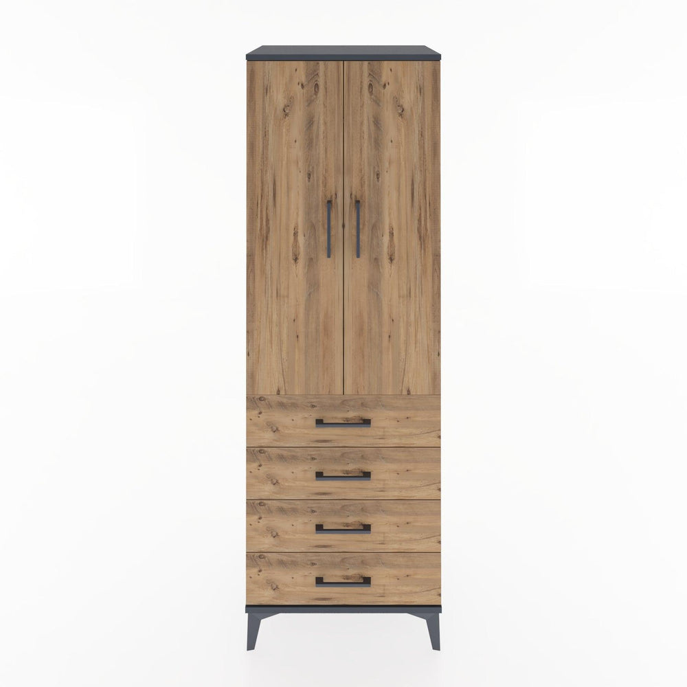 Woodntry Modular Cabinet Anthracite 60x44x170 cm with Doors and Drawers KC27-2