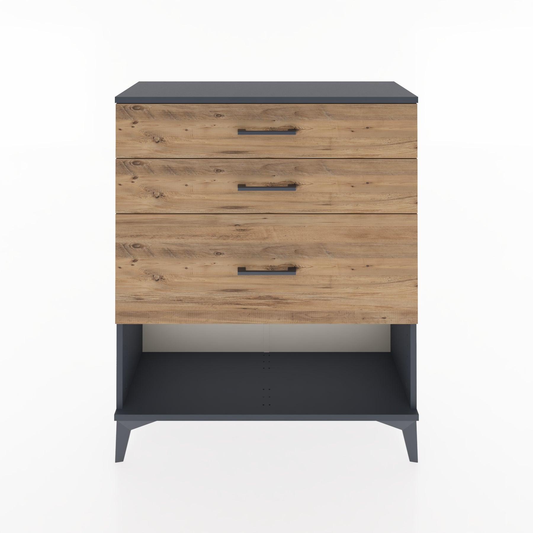 Woodntry Modular Dresser Anthracite 88x30x94 cm with Drawers and Shelves CR15-2