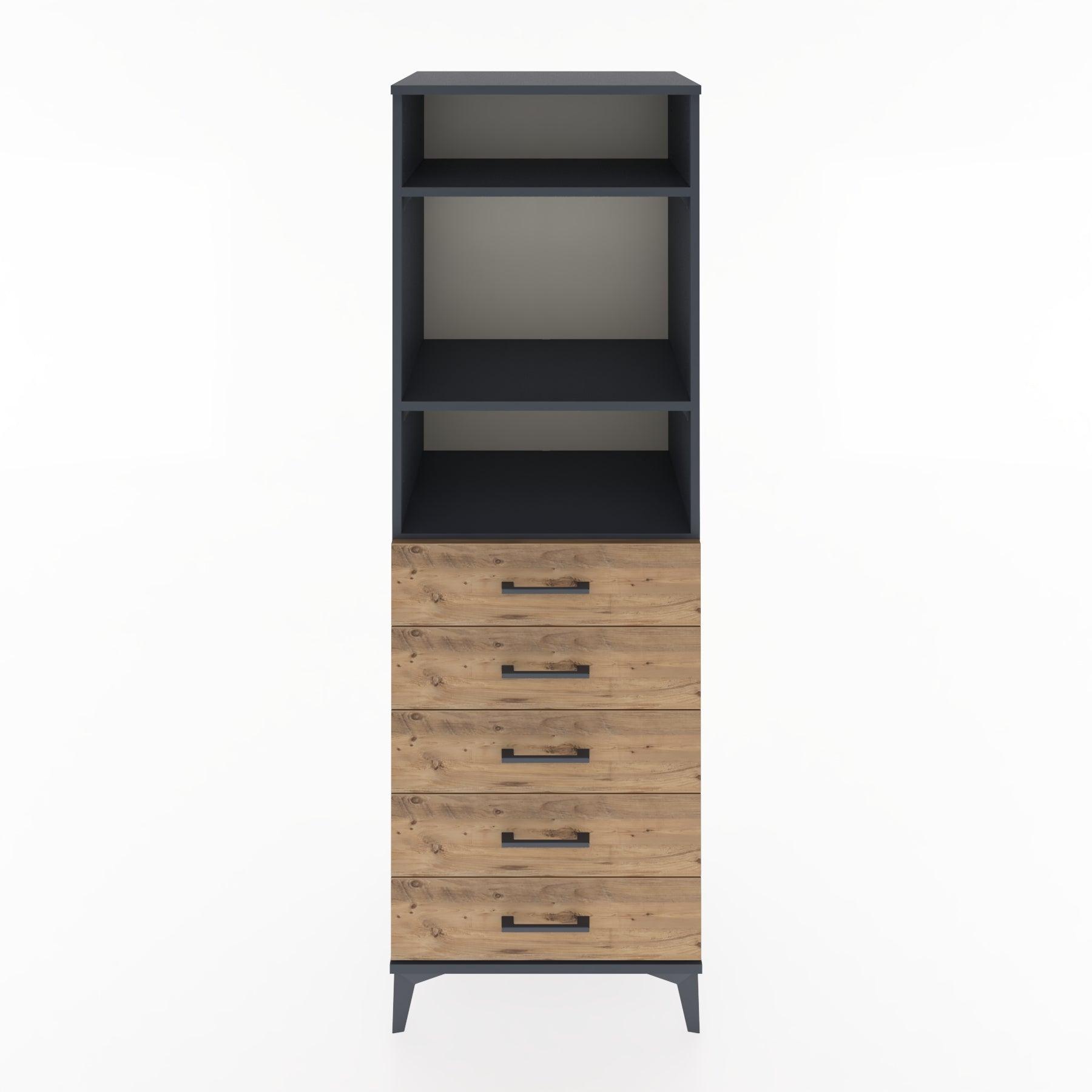 Woodntry Modular Cabinet Anthracite 60x44x170 cm with Drawers and Shelves CR35-2