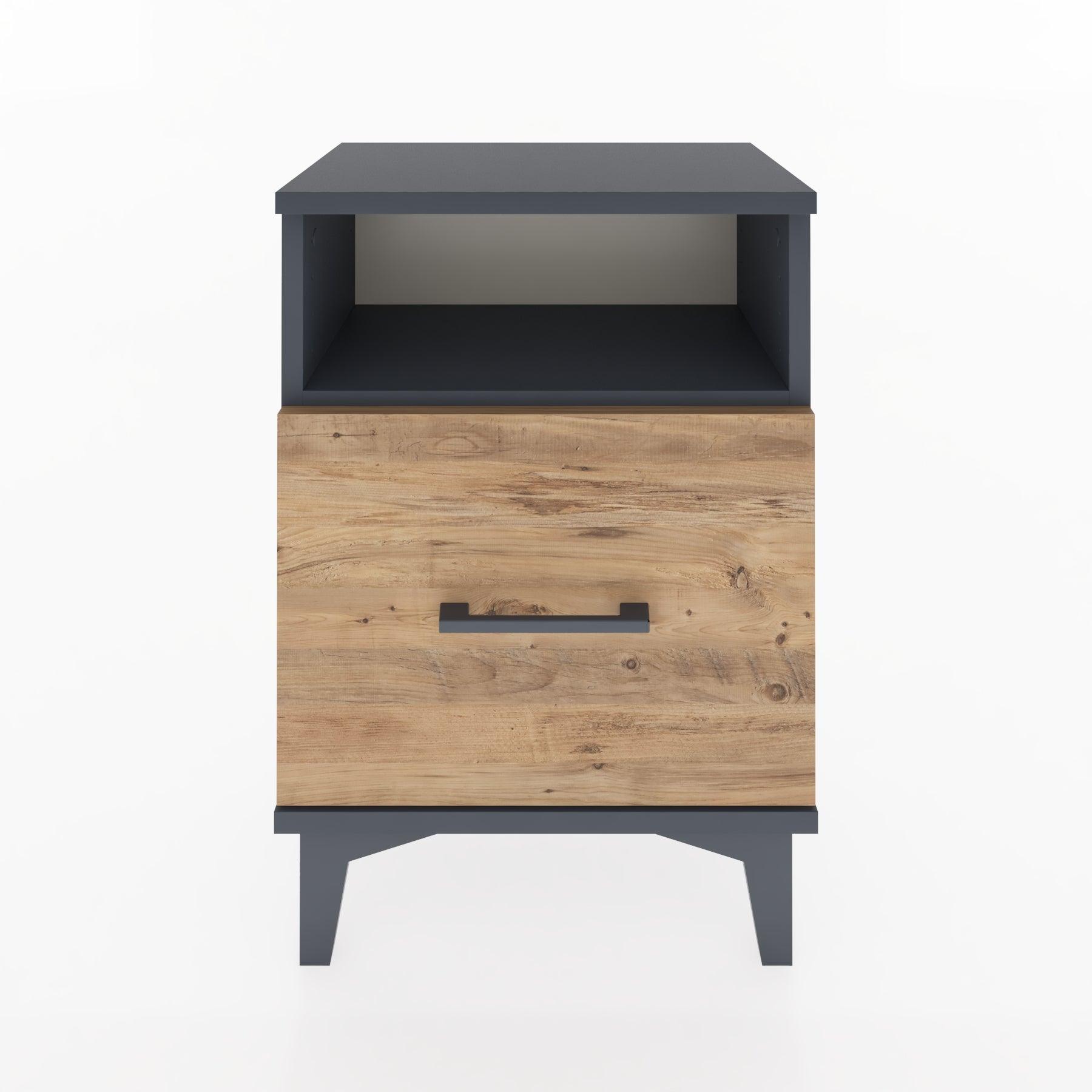 Woodntry Modüler Komodin Raf ve Çekmece 44x30x52 cm Antrasit - Woodntry