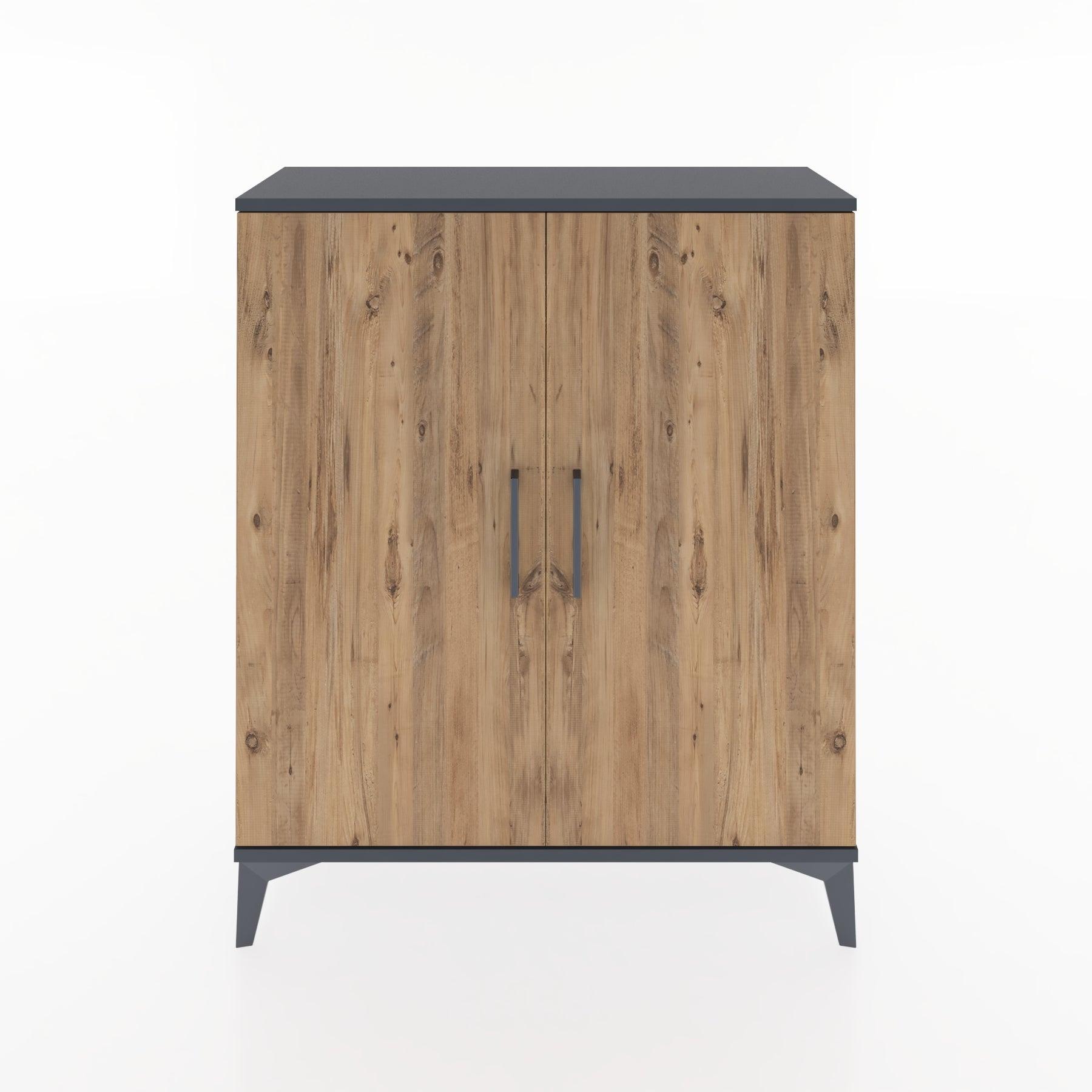 Woodntry Modüler Şifonyer Antrasit 88x30x94 cm Kapaklı K5-2