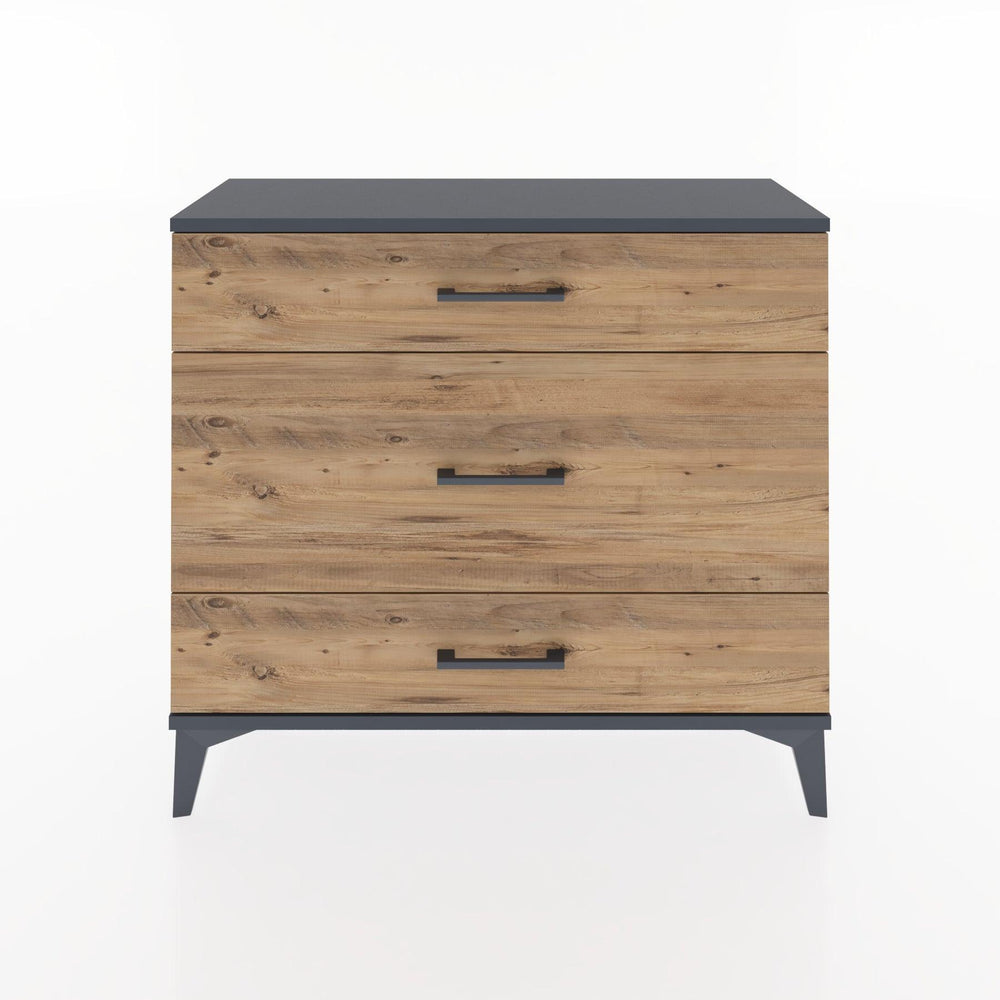 Woodntry Modüler Şifonyer Üç Çekmeceli V5 88x30x68 cm Antrasit - Woodntry