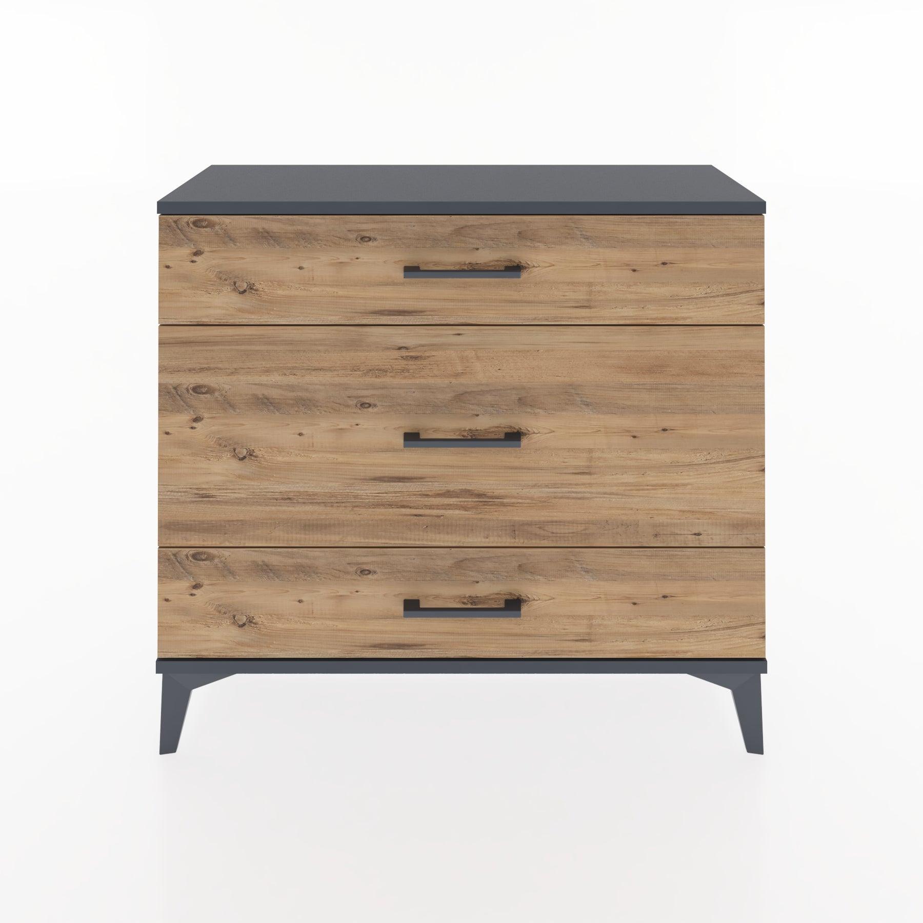 Woodntry Modüler Şifonyer Üç Çekmeceli V5 88x30x68 cm Antrasit - Woodntry