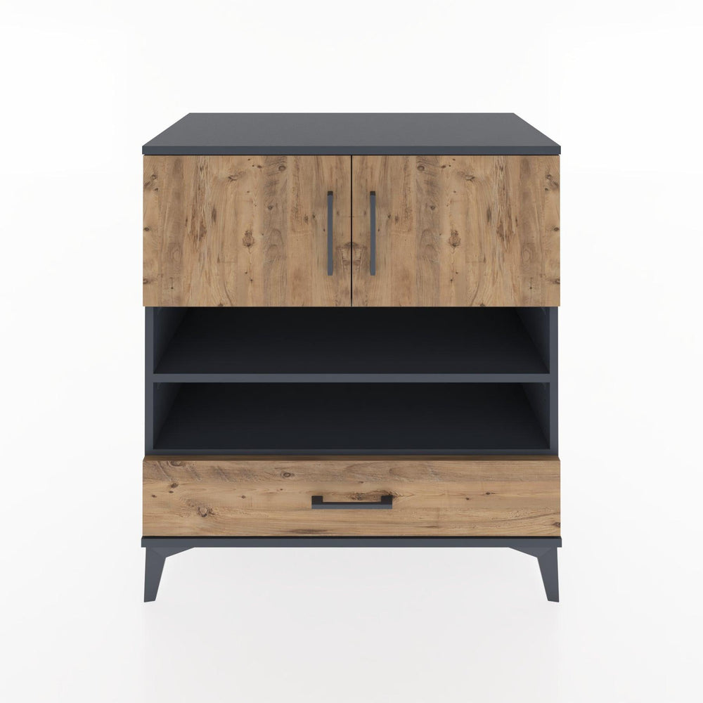 Woodntry Modüler Şifonyer Antrasit 88x44x84 cm Fonksiyonel F94-2