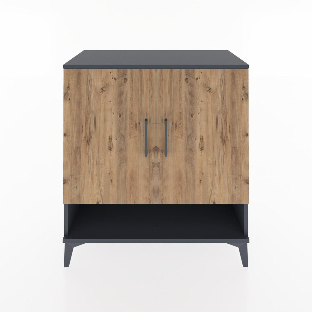 Woodntry Modüler Şifonyer Antrasit 88x44x84 cm Kapaklı ve Raflı KR77-2