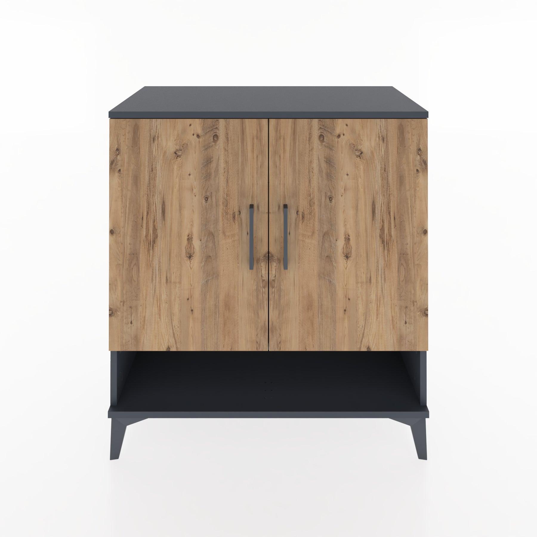 Woodntry Modular Dresser Anthracite 88x44x84 cm with Cover and Shelf KR77-2