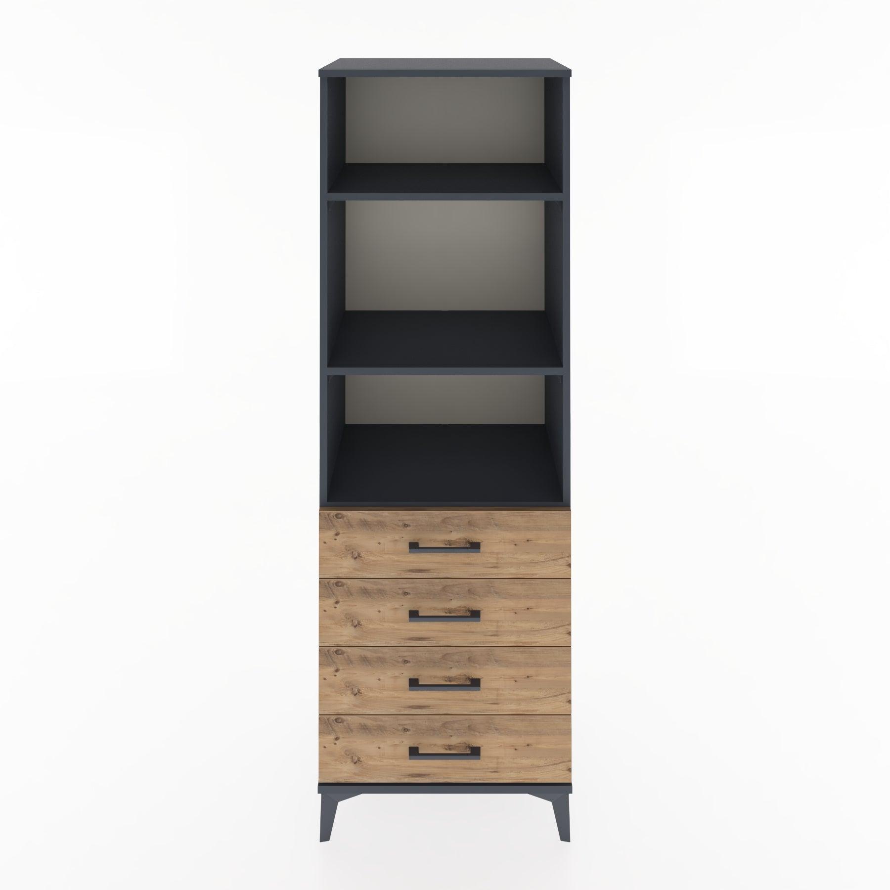 Woodntry Modular Cabinet Anthracite 60x44x170 cm with Drawers and Shelves CR36-2