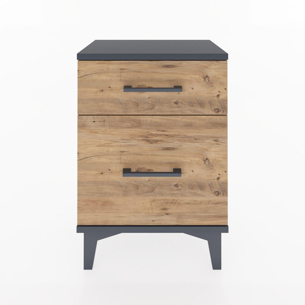 Woodntry Modüler Komodin Küçük ve Büyük Çekmece 44x30x52 cm Antrasit - Woodntry