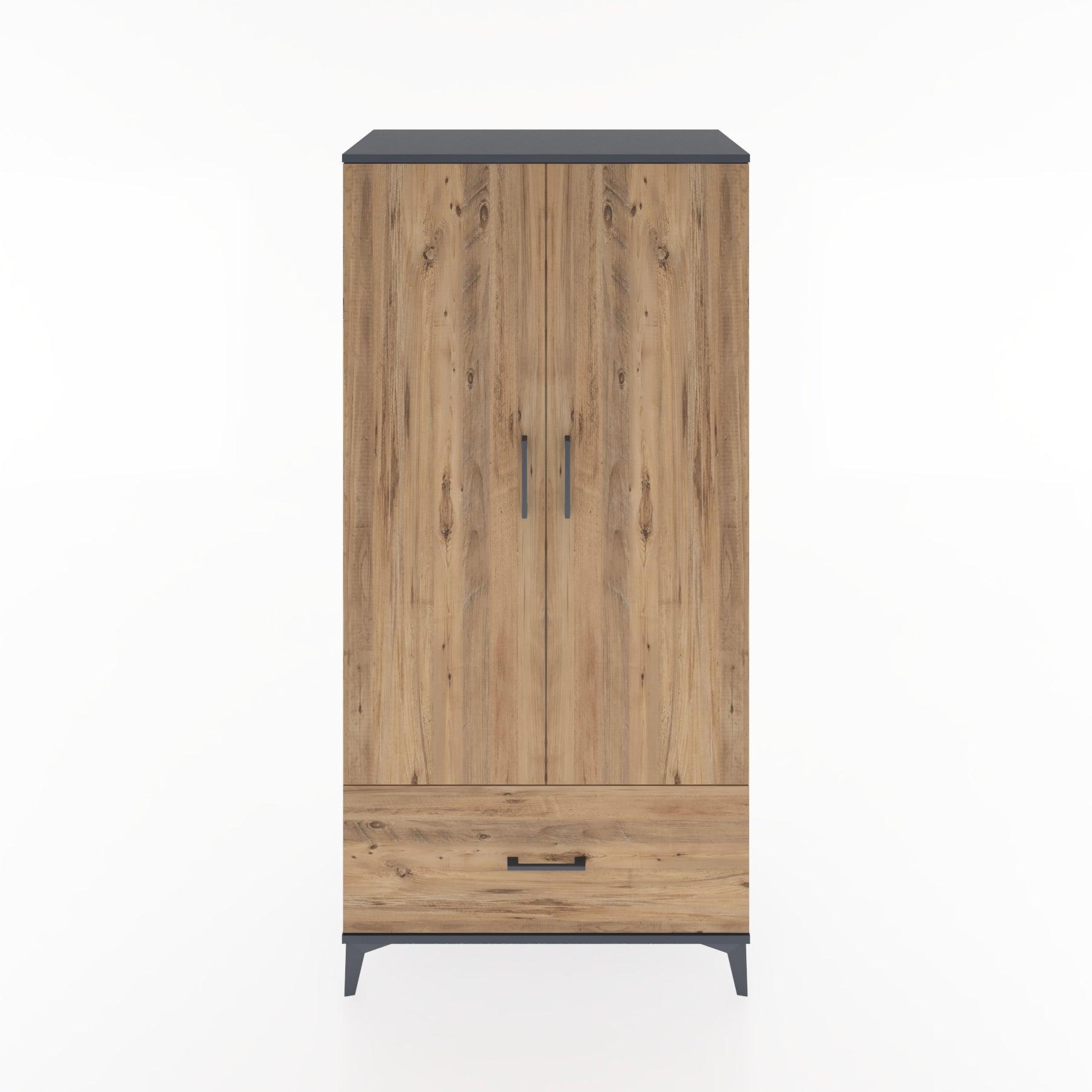 Woodntry Modular Cabinet Anthracite 88x44x170 cm with Doors and Drawers KC16-2