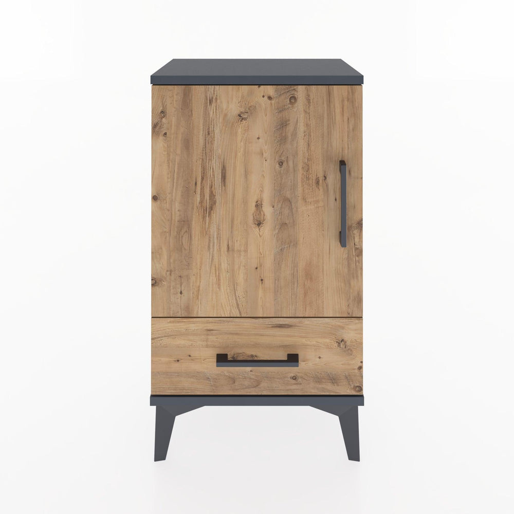 Woodntry Modüler Komodin Çekmece ve Kapaklı V3 44x30x68 cm Antrasit - Woodntry