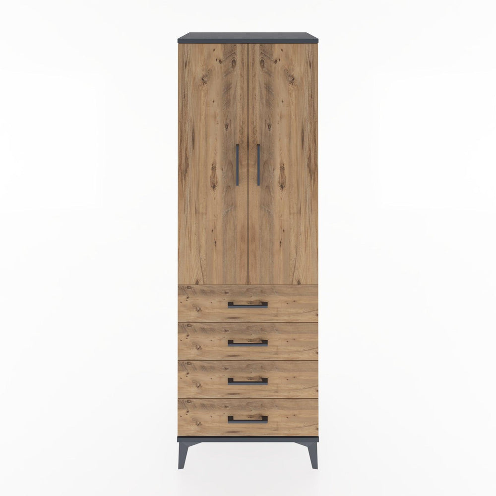 Woodntry Modular Cabinet Anthracite 60x44x170 cm with Doors and Drawers KC5-2