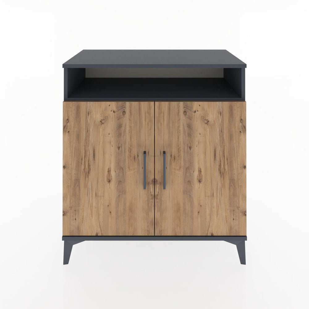 Woodntry Modüler Şifonyer Antrasit 88x44x84 cm Kapaklı ve Raflı KR82-2