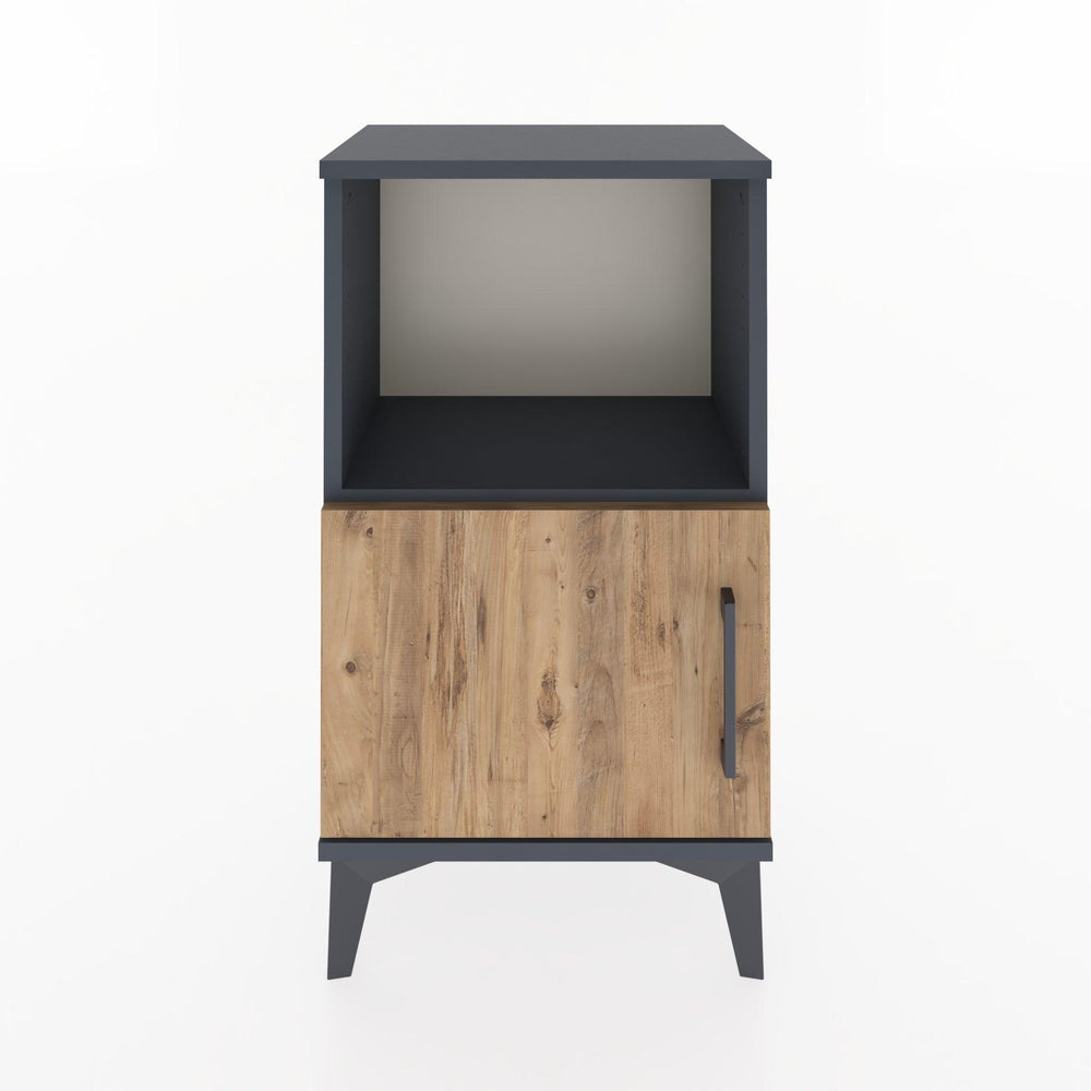 Woodntry Modüler Komodin Raf ve Tek Kapaklı V1 44x30x68 cm Antrasit - Woodntry