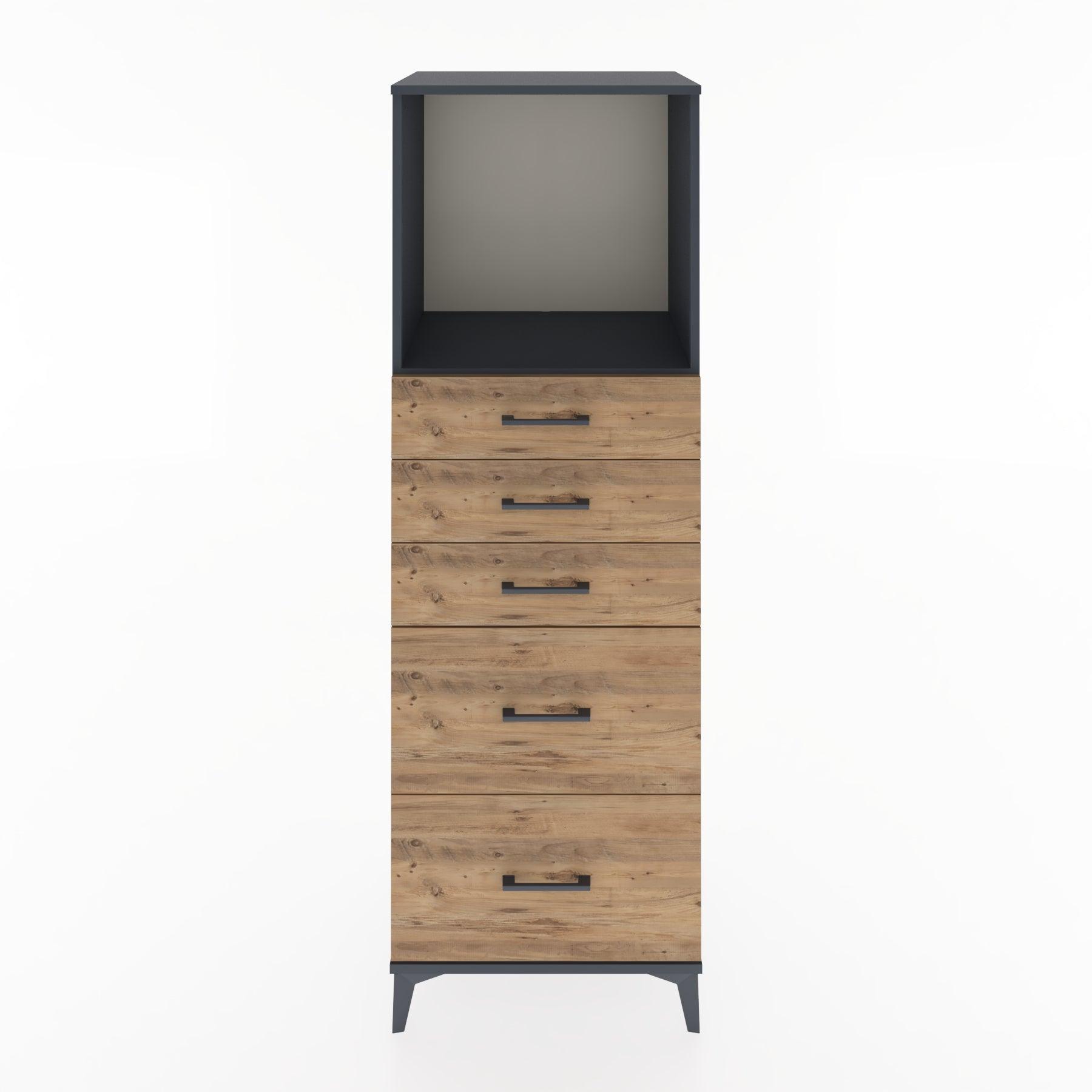 Woodntry Modular Cabinet Anthracite 60x44x170 cm with Drawers and Shelves CR45-2