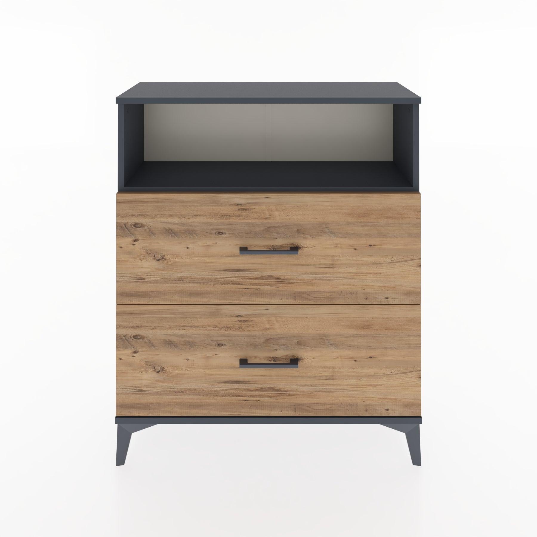 Woodntry Modular Dresser Anthracite 88x30x94 cm with Drawers and Shelves CR16-2