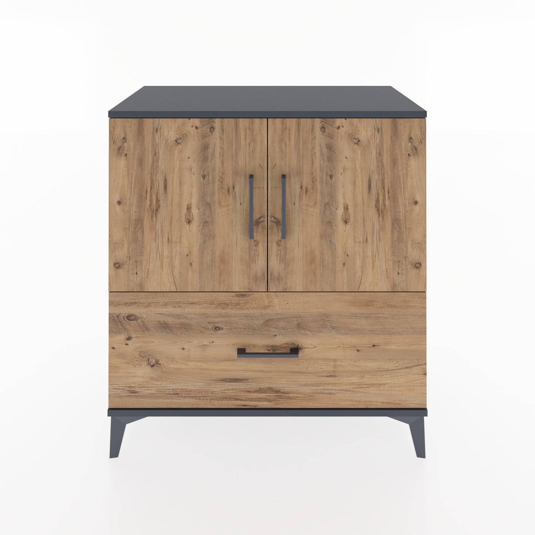 Woodntry Modular Dresser Anthracite 88x44x84 cm with Cover and Drawer KC48-2