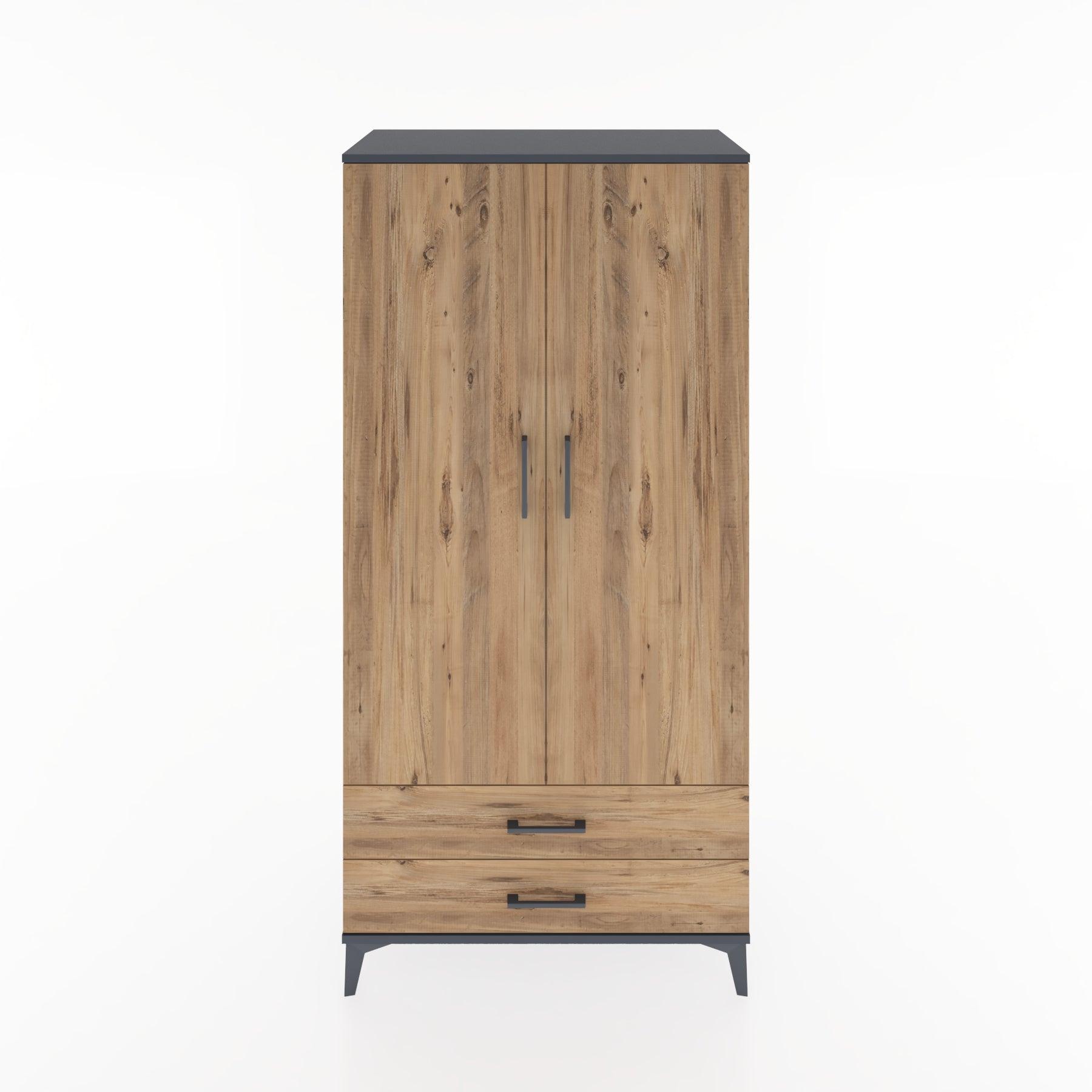Woodntry Modular Cabinet Anthracite 88x44x170 cm with Doors and Drawers KC7-2