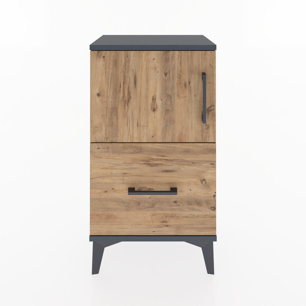 Woodntry Modüler Komodin Çekmece ve Kapaklı V2 44x30x68 cm Antrasit - Woodntry