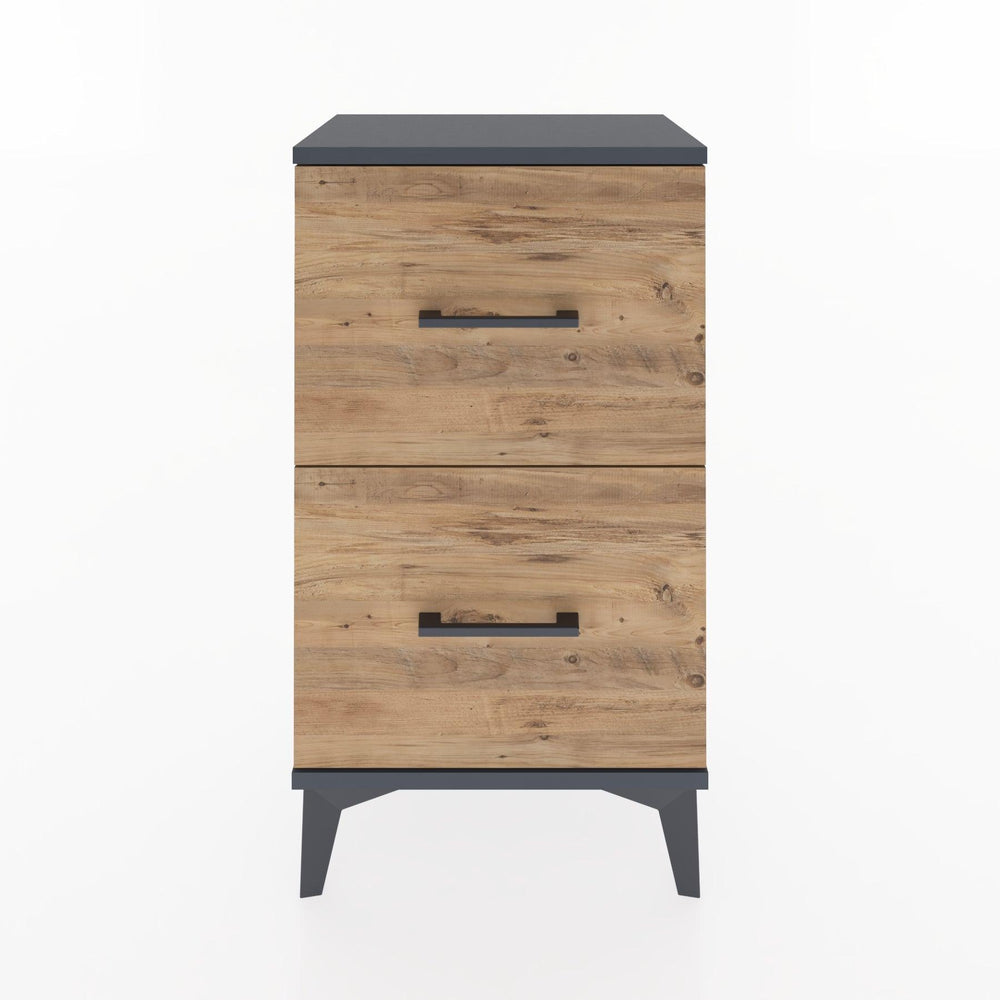 Woodntry Modüler Komodin İki Çekmeceli 44x30x68 cm Antrasit - Woodntry