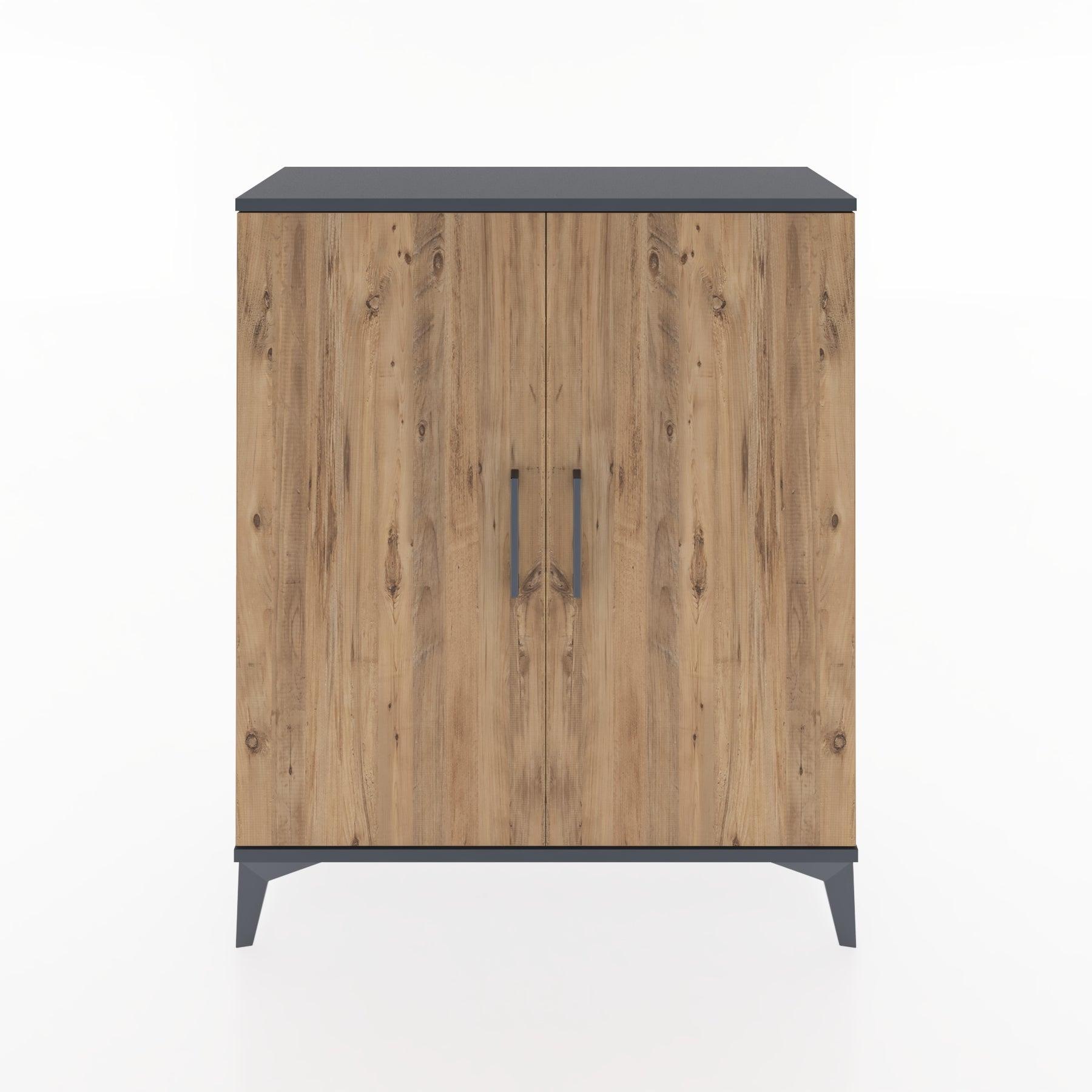 Woodntry Modüler Şifonyer Antrasit 88x30x94 cm Kapaklı K4-2