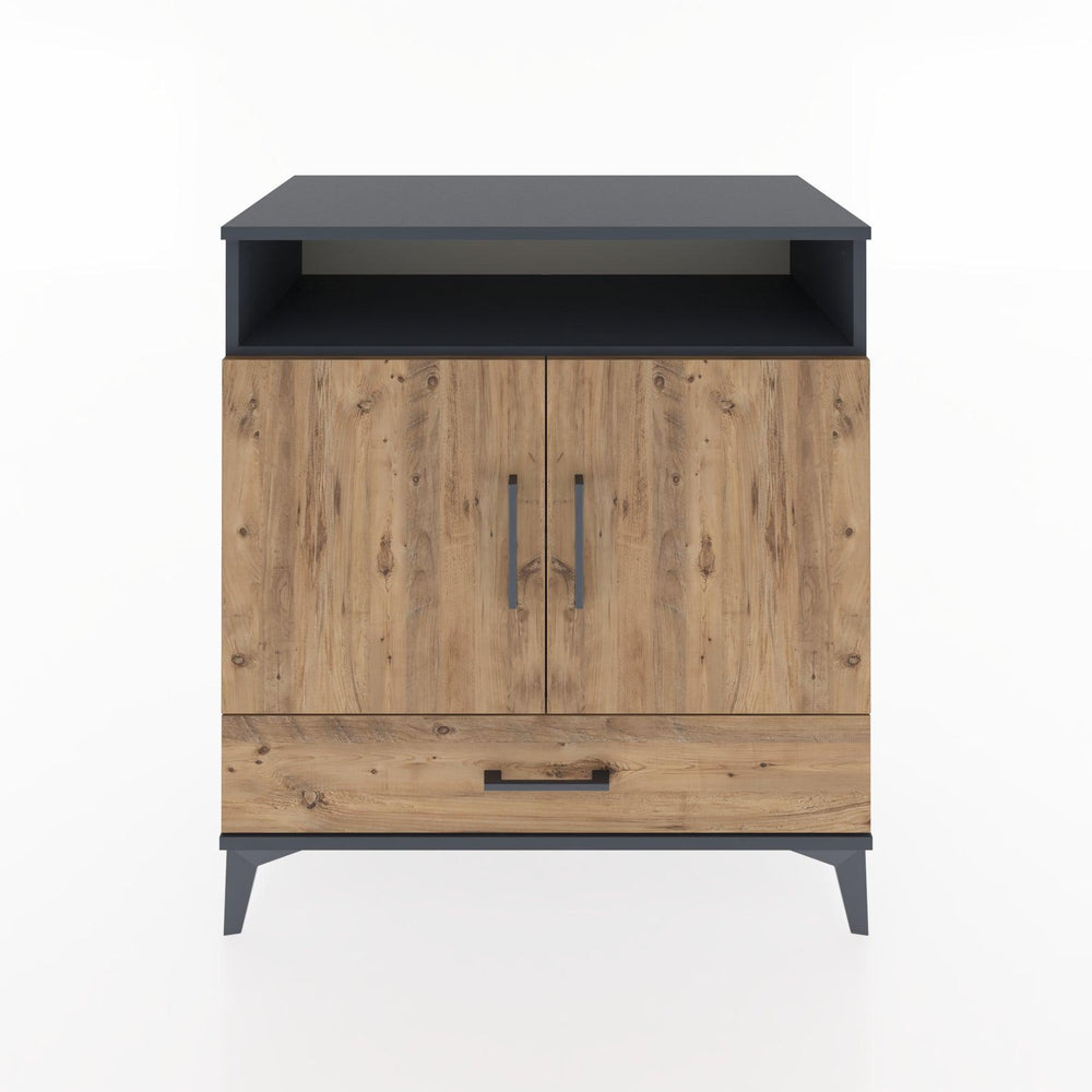 Woodntry Modüler Şifonyer Antrasit 88x44x84 cm Fonksiyonel F62-2