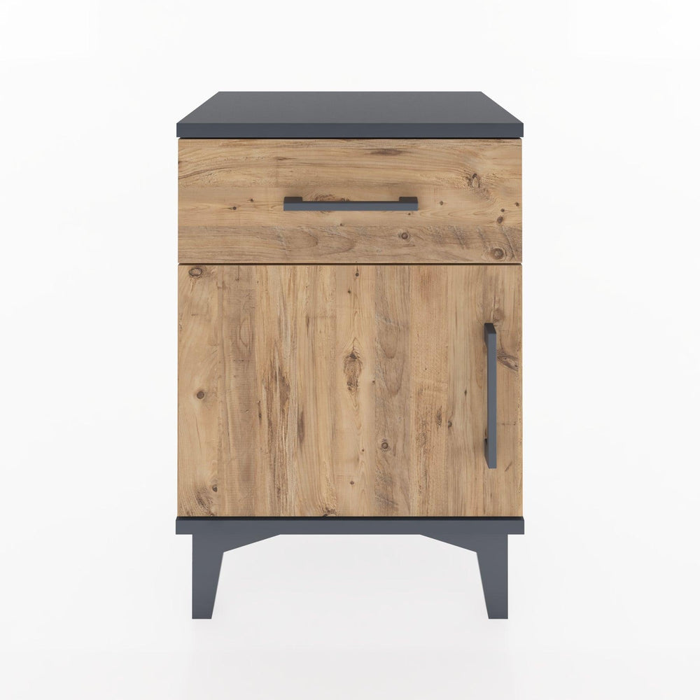 Woodntry Modüler Komodin Çekmece ve Kapaklı 44x30x52 cm Antrasit - Woodntry